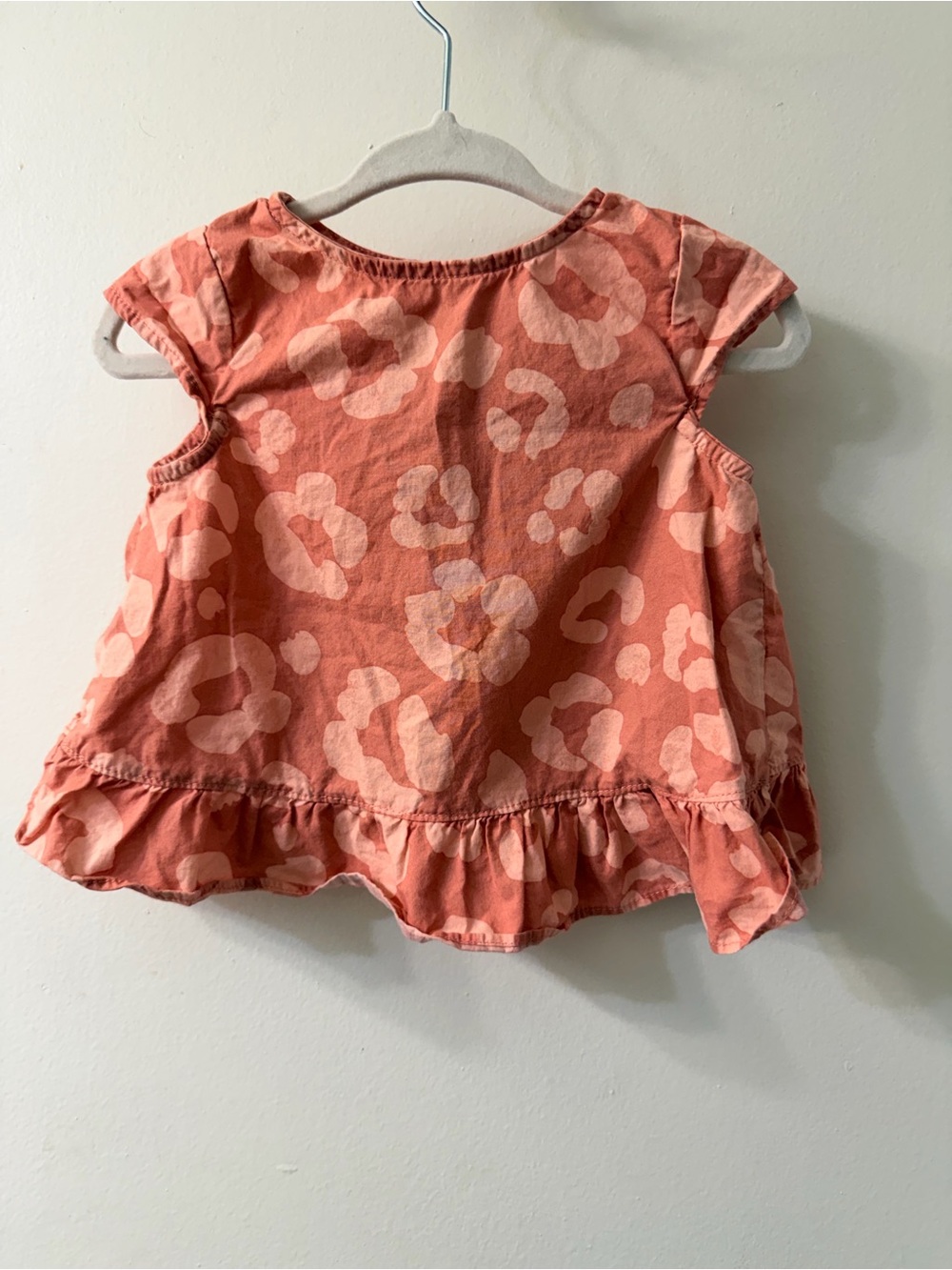 Carter's Coral Pink Floral Ruffle Hem Top